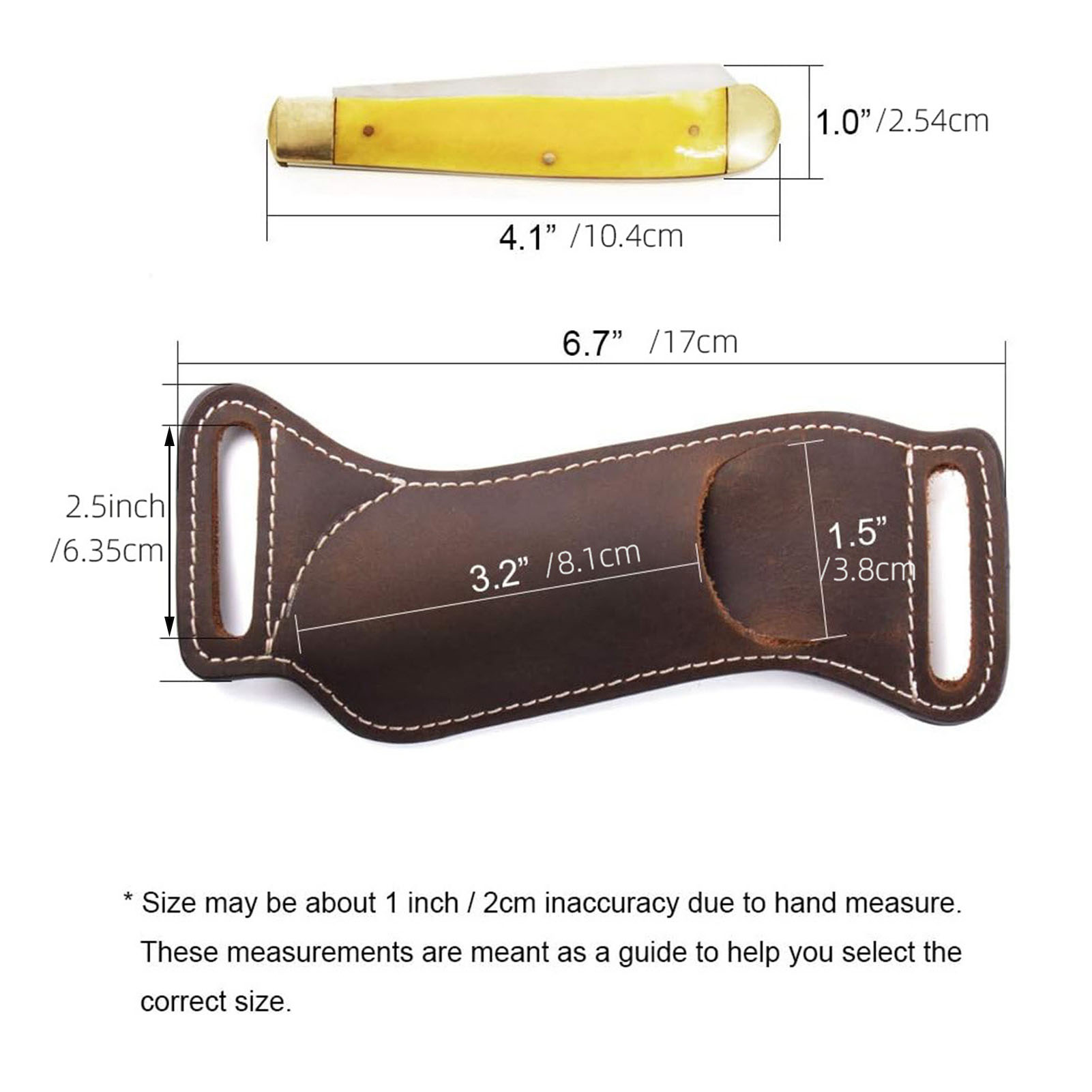 Edc Carry Belt Leather - 保護ナイフ用耐久性のあるレザー製折りたたみ刃ケース、ベルトポーチ、EDCウエストキャリーホルダーアクセサリー、キャンプやハイキングに最適