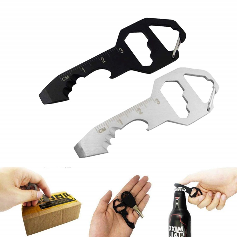 Edc Daily Carry - ステンレス鋼 6-in-1 EDC ポケットマルチツール キーホルダー ボトルオープナー
