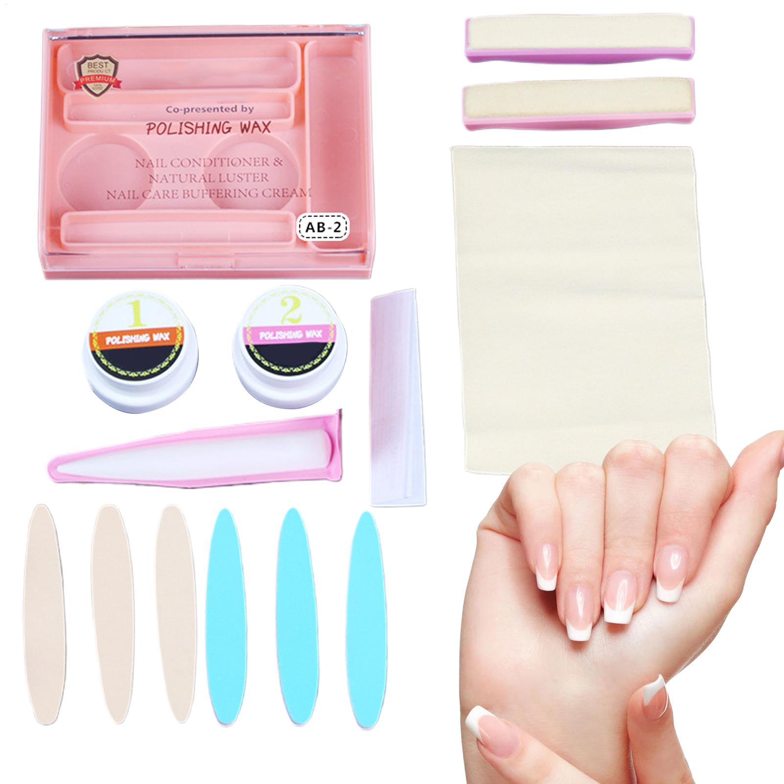Nail File Titanium - 爪磨きワックスツールキット爪栄養補給と強化マニキュアツールバッファーネイルファイルキットジェルネイル磨き用