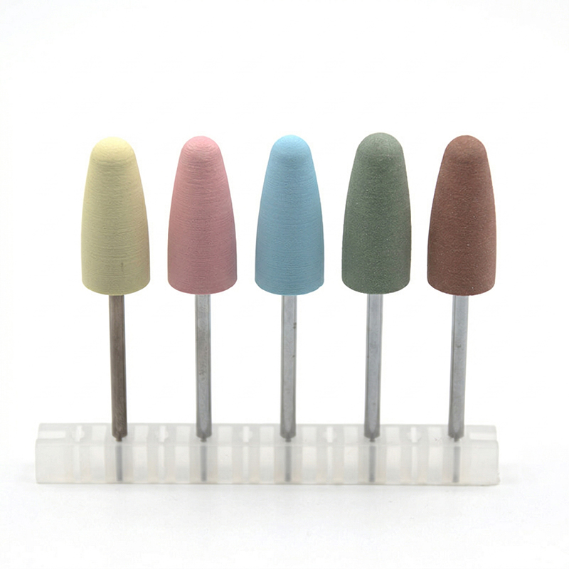 Nail File Titanium - 5 ピース/セットシリコンネイルドリルビットマニキュアペディキュア用フライスカッターゴム研磨研削ヘッド爪やすりバッファツール