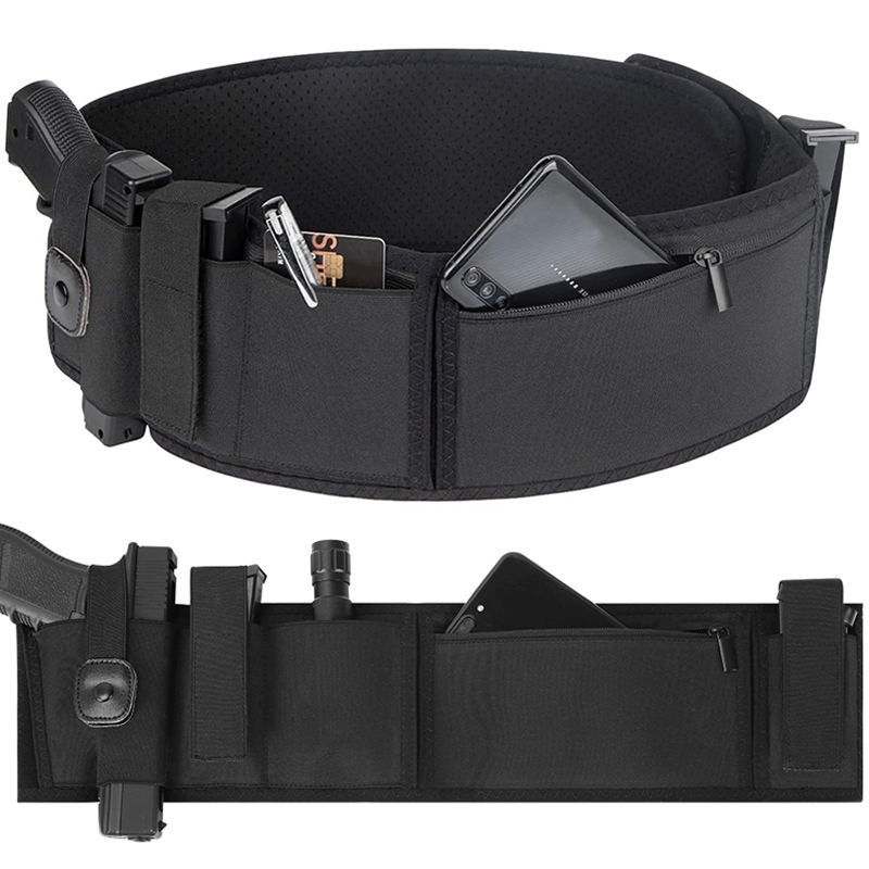 Edc Carry Handgun - ベリーバンドガンホルスター隠しキャリーピストルホルスターウエストバンド右利き用ピストルホルスターマガジンホルダーEDCオーガナイザーベルトポーチ