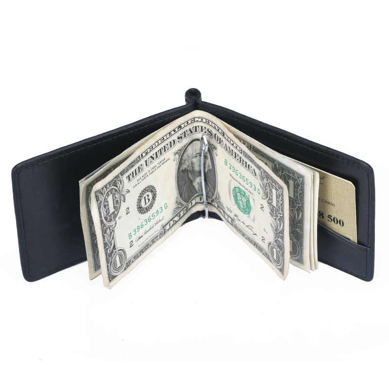 Money Clip Magnetic - 新しいミニメンズレザーマネークリップ財布コインポケット付き薄型財布男性用マグネット掛け金小さなジッパーマネーバッグ