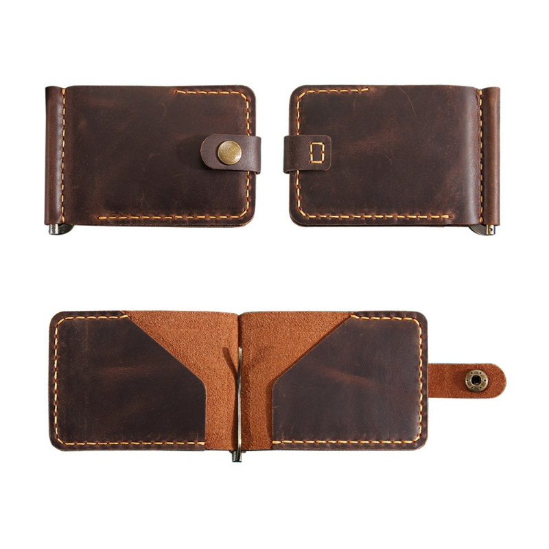 クレイジーホースレザー マネークリップ 財布 スリム 本革  - Money Clip Magnetic のレビューと価格