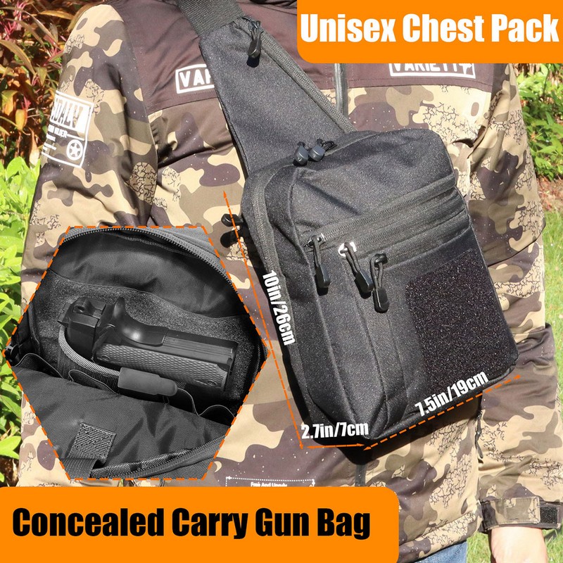 新しい戦術的なチェストバッグ、ピストルホルスター、隠し銃キャ - Edc Concealed Carry Backpack のレビューと価格