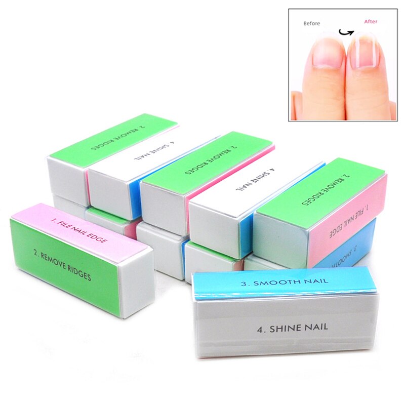 5ピース/ロットネイルバッファーブロック4ウェイカラフルなバ - Nail File Titanium のレビューと価格