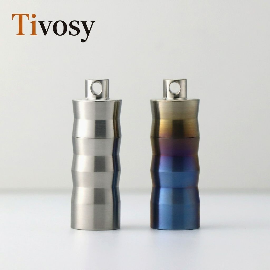 ティボシー純チタン製ピルケース 防水Oリングシール付きポケッ - Pill Fob Capsule のレビューと価格