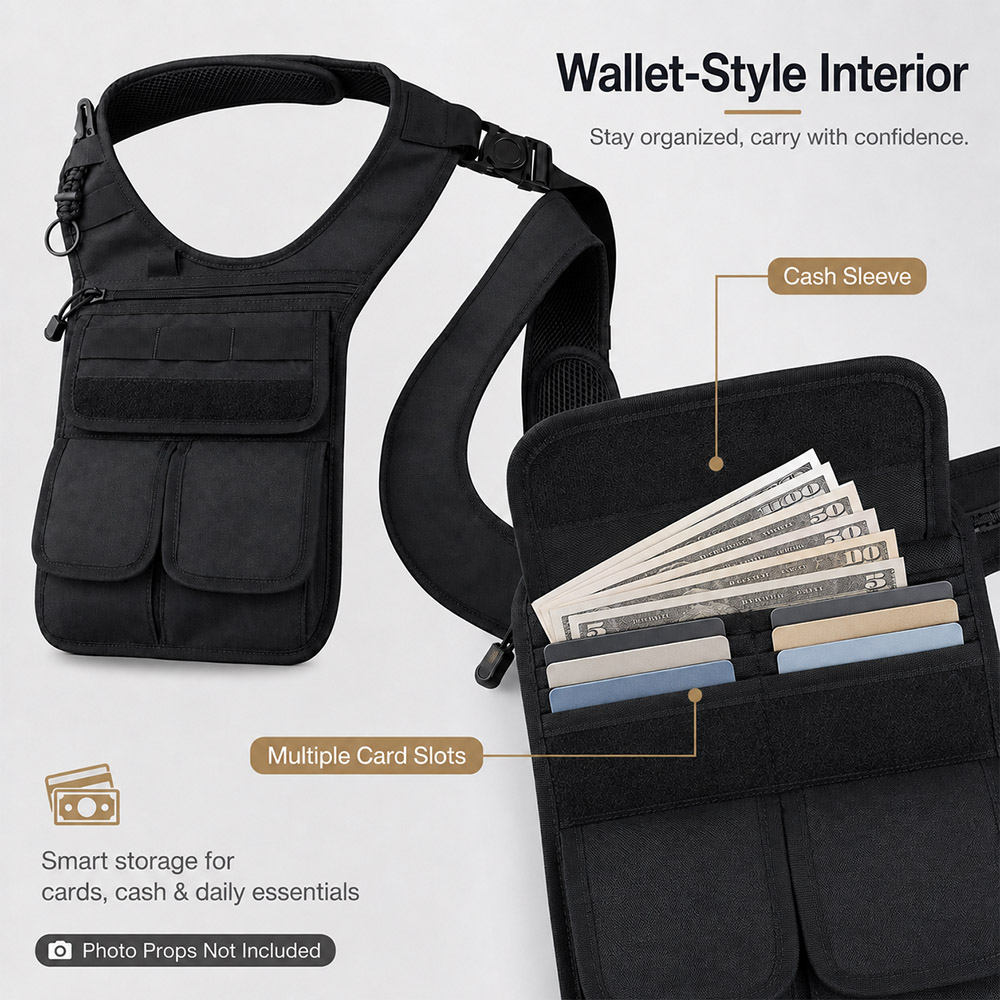 戦術的な隠しアンダーアームツールバッグ MOLLEマルチポケ - Edc Daily Carry のレビューと価格