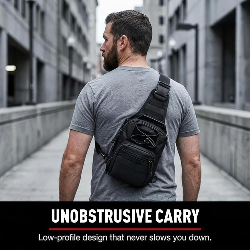 戦術的なコンパクト隠し携帯スリングバッグ、MOLLE対応ピス - Edc Concealed Carry Backpack のレビューと価格